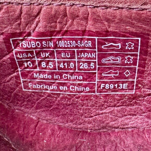 Tsubo Caia Leather High Heel Mary Janes Sangria Red Velcro Strap Sz 10 US 41 EU - Picture 11 of 12